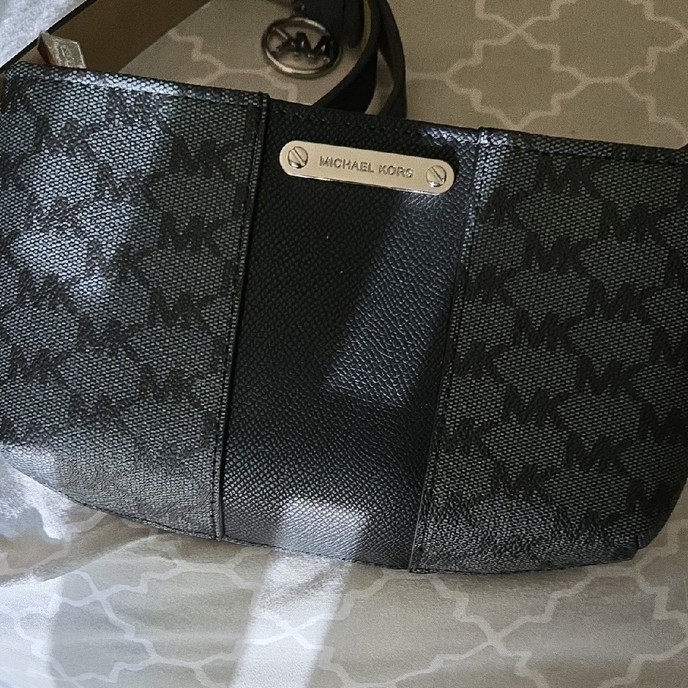 Michael Kors Black Crossbody Bag with Signature Monogram